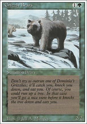 Magic the Gathering: Revised (Base Set) card 201 Grizzly Bears