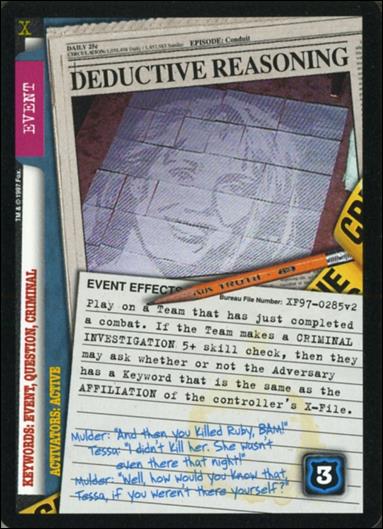 X-Files: The Truth Is Out There (Base Set) card XF97-0285v2 Deductive Reasoning