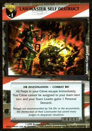 Dredd: The Card Game card 87 Lawmaster Self Destruct