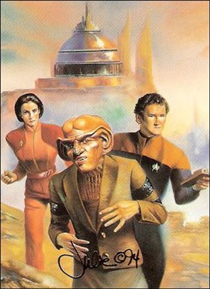 Star Trek Master Series: Series 2 (Crew Triptych Subset) card F8 The Crew of Deep Space Nine Card 2 of 3