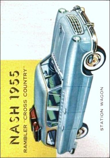 World on Wheels (Base Set) card 178-B  Nash Rambler "Cross Country" 1955 (Blue Back)
