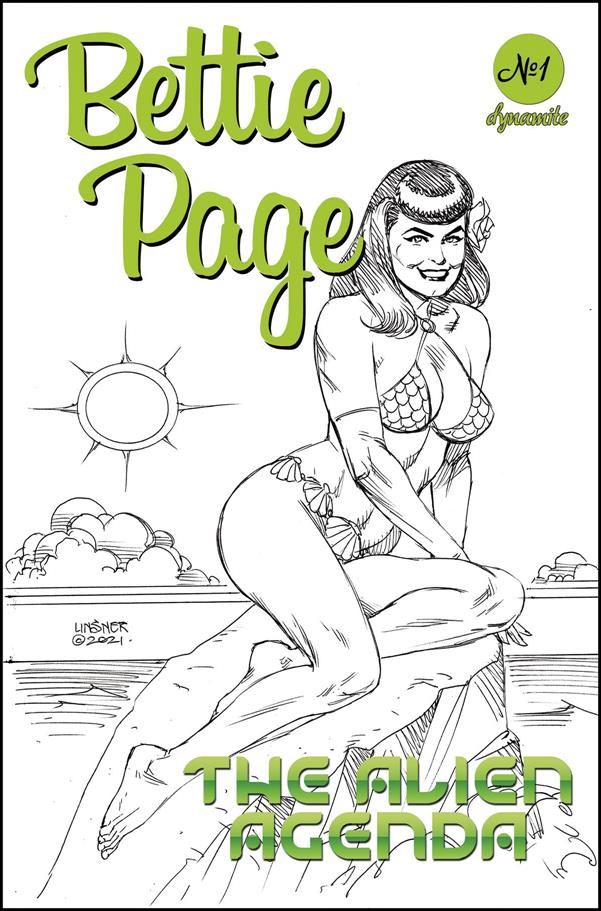 Bettie Page: The Alien Agenda issue 1-S Joseph Michael Linsner 1:40 Black & White Cover