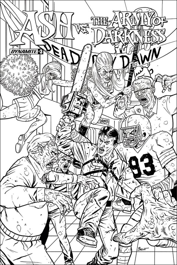 Ash vs. the Army of Darkness issue 3-E Brent Schoonover 1:20 Black and White Cover