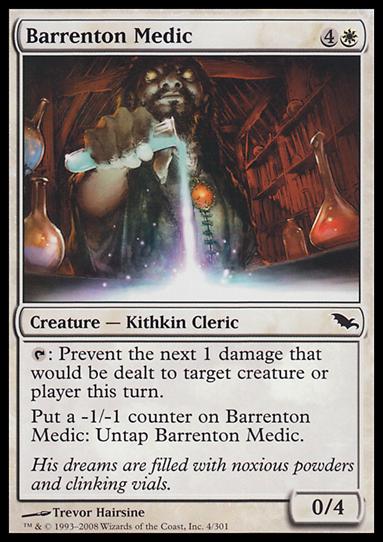 Magic the Gathering: Shadowmoor (Base Set) card 4 Barrenton Medic