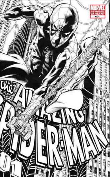 Amazing Spider-Man (1963) issue 601-C Joe Quesada Black and White Wraparound Cover