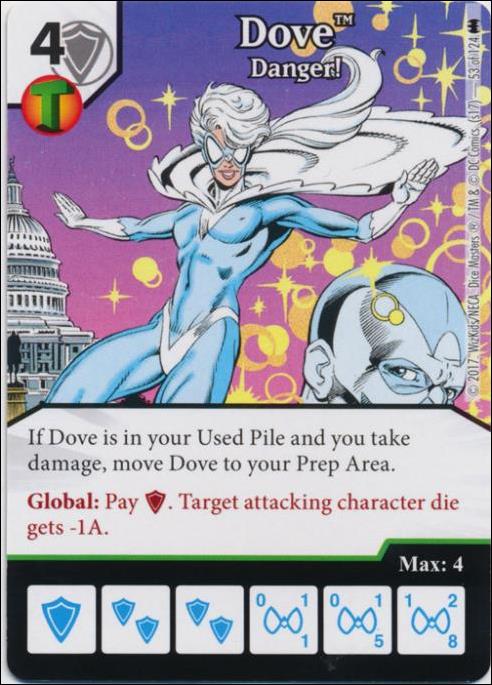 DC Comics Dice Masters Batman card 53 Dove: Danger!