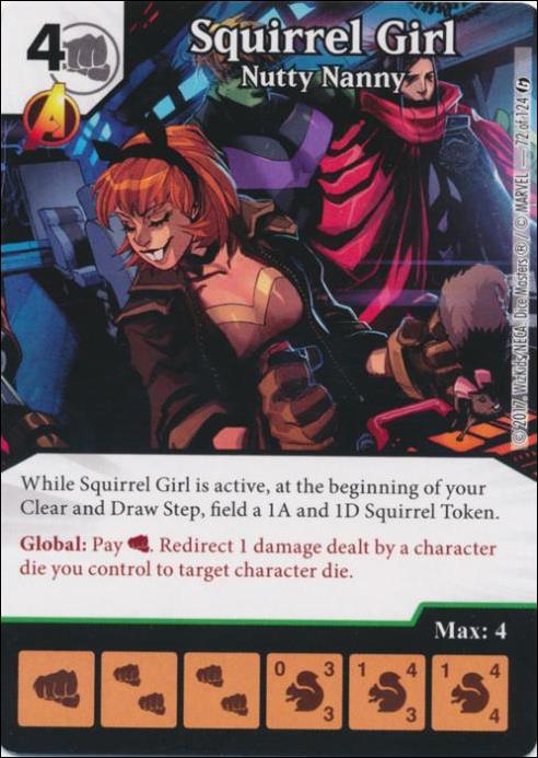 Marvel Dice Masters Guardians of the Galaxy  card 72 Squirrel Girl: Nutty Nanny