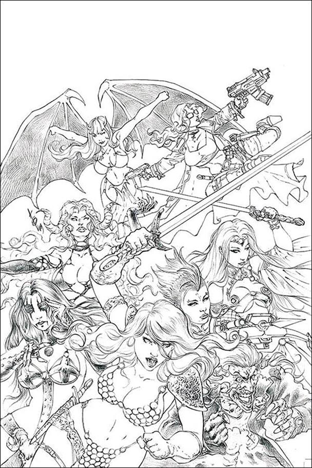 Red Sonja: Age of Chaos issue 1-T Alan Quah 1:50 Pure Pencil Cover