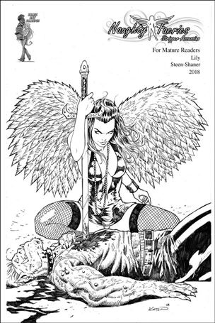 Naughty Faeries Stripper Assassins issue 1-J Alex Kotkin Black and White Cover