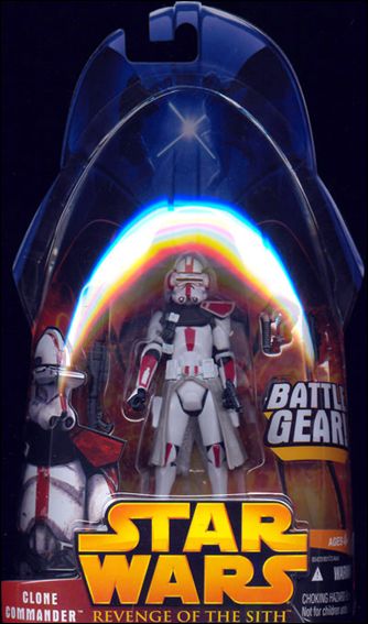 Star Wars: Revenge of the Sith 3 3/4" Basic Action Figures figure 33 Clone Commander (Battle Gear!) - Red