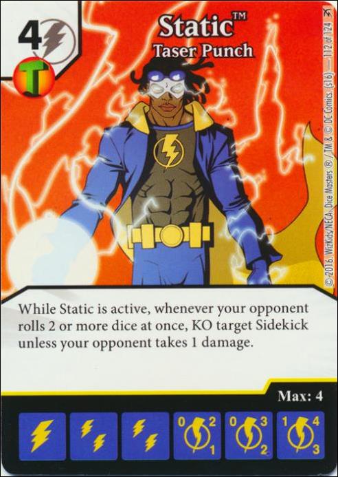 DC Comics Dice Masters Green Arrow and The Flash card 112 Static: Taser Punch