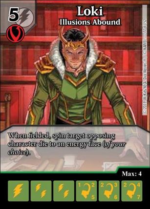 Marvel Dice Masters  Avengers Infinity Gauntlet card 77 Loki: Illusions Abound