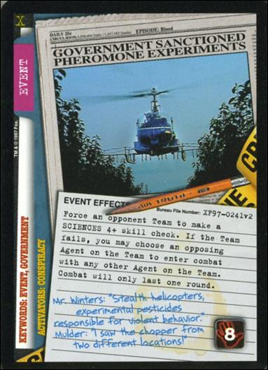 X-Files: The Truth Is Out There (Base Set) card XF97-0241v2 Government Sanctioned Pheromone Experiments