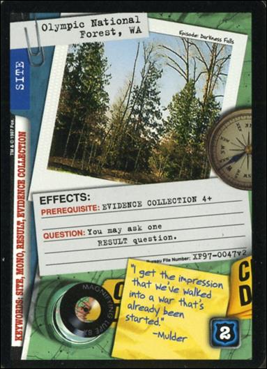 X-Files: The Truth Is Out There (Base Set) card XF97-0047v2 Olympic National Forest, WA