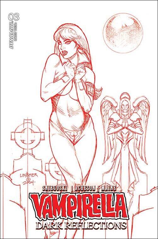 Vampirella: Dark Reflections issue 3-R Joseph Michael Linsner Red Line Art 1:11 Cover