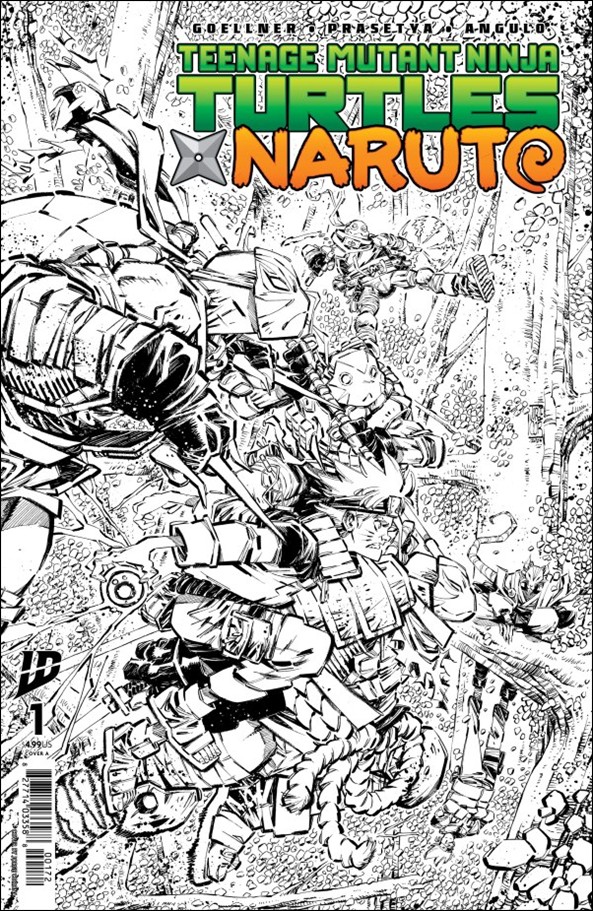 Teenage Mutant Ninja Turtles x Naruto issue 1-X Jorge Corona B&W 1:10 Cover (Second Printing)