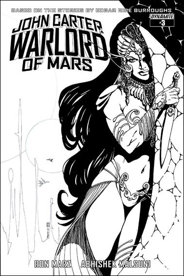 John Carter: Warlord of Mars (2014) issue 3-E Bart Sears 1:10 Black & White Cover