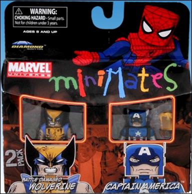 Marvel Minimates (Exclusives) figure 46 Battle Damaged Wolverine and Captain America