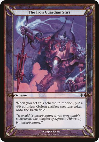 Magic the Gathering: Archenemy (Scheme Subset) card 22 The Iron Guardian Stirs
