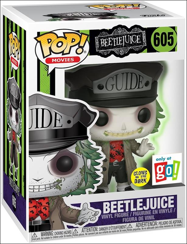 POP! Movies figure 605-B Beetlejuice (Guide Hat) (GITD) Go! Exclusive