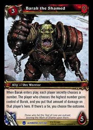 World of Warcraft: Heroes of Azeroth (Base Set) card 227 Barak the Shamed