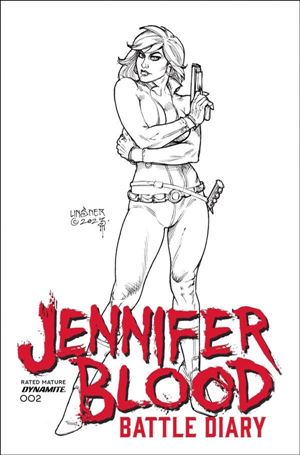 Jennifer Blood: Battle Diary issue 2-D Joseph Michael Linsner 1:10 Line Art Cover
