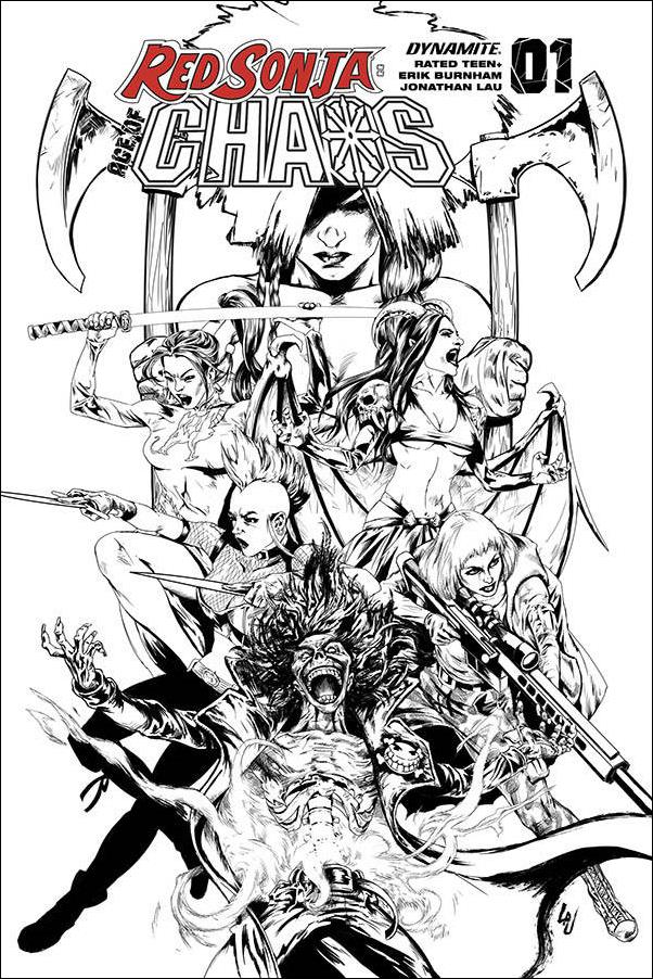 Red Sonja: Age of Chaos issue 1-R Jonathan Lau 1:35 FOC Black and White Cover