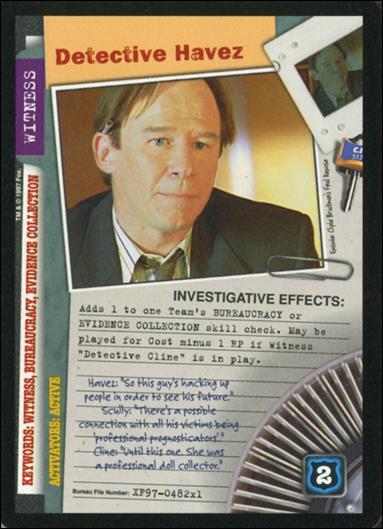 X-Files: 101361 (Base Set) card XF97-0482x1 Detective Havez