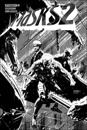 Masks 2 issue 3-G Gabriel Hardman 1:30 Black & White Cover