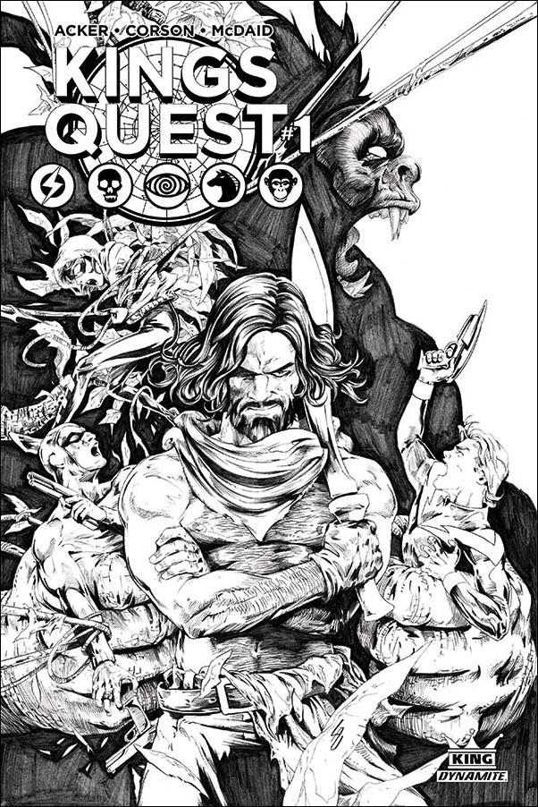 Kings Quest issue 1-G Jonathan Lau 1:20 Black & White Cover