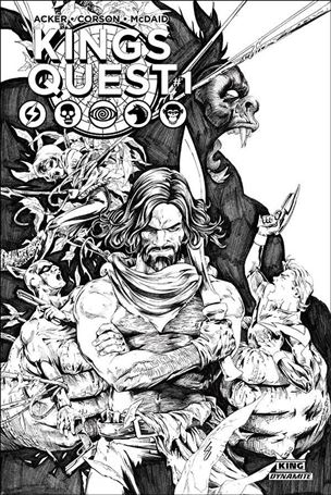 Kings Quest issue 1-G Jonathan Lau 1:20 Black & White Cover