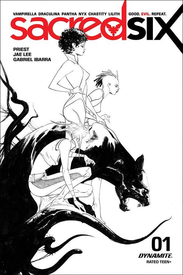 Sacred Six issue 1-I Jae Lee 1:30 Black & White Cover