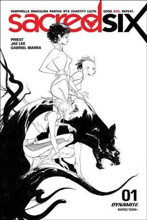 Sacred Six issue 1-I Jae Lee 1:30 Black & White Cover