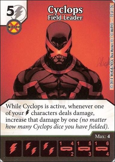Marvel Dice Masters Uncanny X-Men  card 70 Cyclops: Field Leader