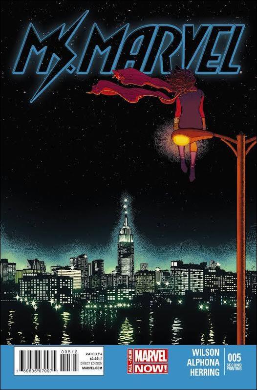 Ms. Marvel (2014)  issue 5-B Adrian Alphona Blue Logo (2nd Printing) Cover