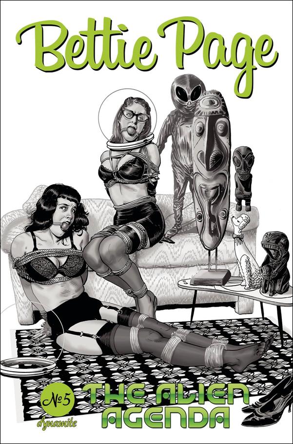 Bettie Page: The Alien Agenda issue 5-J Jimmy Broxton 1:10 Black & White Cover