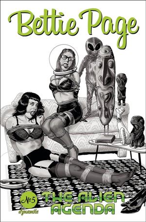 Bettie Page: The Alien Agenda issue 5-J Jimmy Broxton 1:10 Black & White Cover