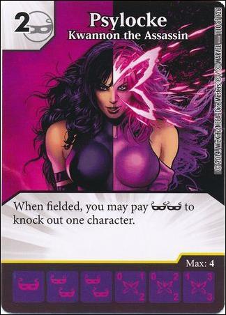 Marvel Dice Masters Uncanny X-Men  card 110 Psylocke: Kwannon  the Assassin