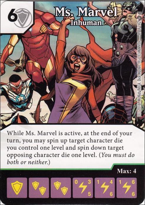 Marvel Dice Masters Civil War card 89 Ms. Marvel: Inhuman 