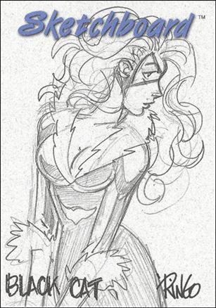 Marvel Creators Collection '98 (Sketchboard Subset) card 3-D Black Cat (White)