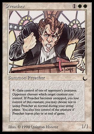 Magic the Gathering: The Dark (Base Set) card 16 Preacher
