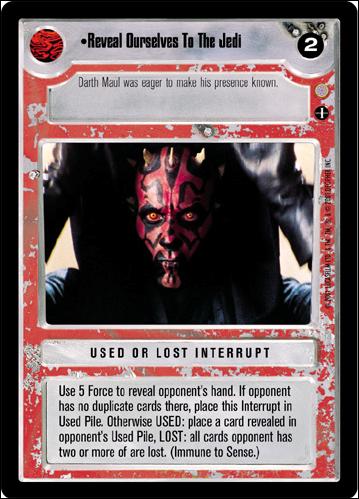 Star Wars: Coruscant Limited (Base Set) card 163 Reveal Ourselves To The Jedi