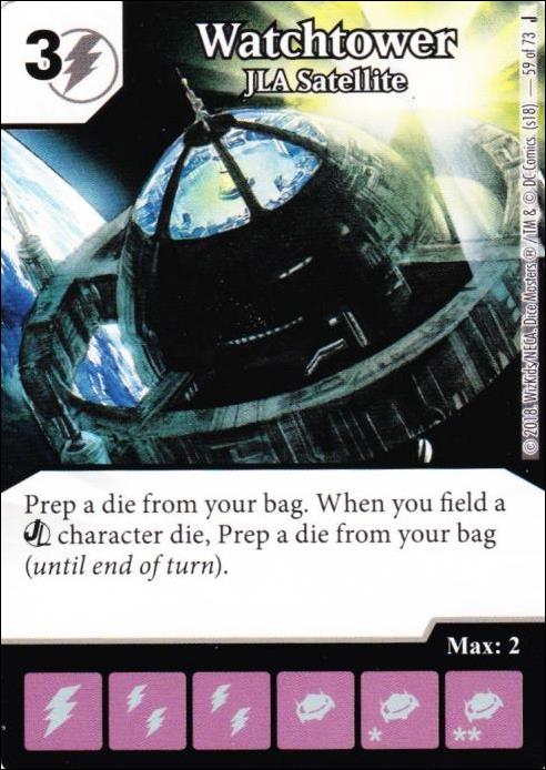 DC Comics Dice Masters Justice card 59 Watchtower: JLA Satellite 