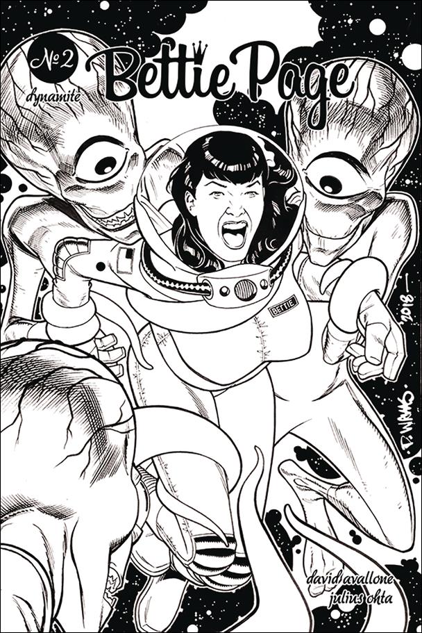 Bettie Page (2018) issue 2-G David Williams 1:20 Black & White Cover