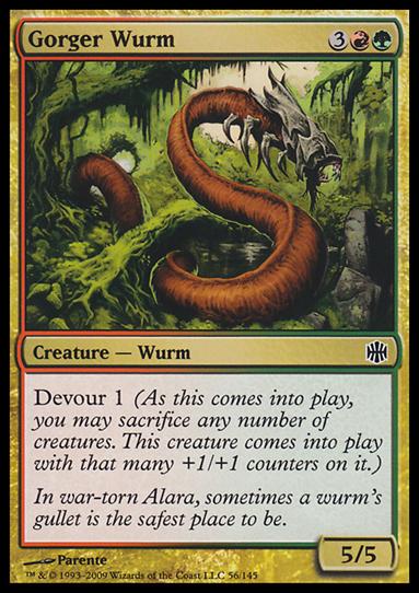 Magic The Gathering: Alara Reborn (Base Set) card 56 Gorger Wurm