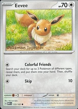 Pokemon: Scarlet & Violet - 151 (Base Set) card 133/165-C Eevee (Non-Holo) 