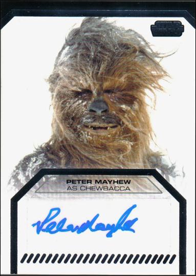 Star Wars Galactic Files (Autograph Subset) card nn14 Peter Mayhew as Chewbacca 1/500 (1:605 Packs)