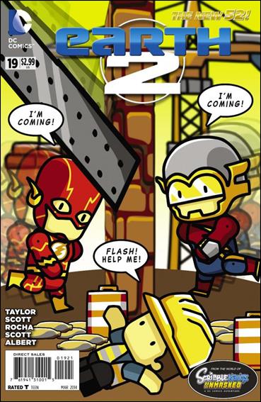 Earth 2 issue 19-B Jon Katz 1:25 Scribblenauts Cover