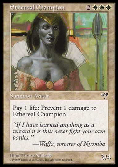 Magic the Gathering: Mirage (Base Set) card 15 Ethereal Champion