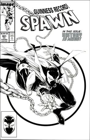 Spawn issue 301-S Todd McFarlane B&W Homage Cover (3rd Printing)